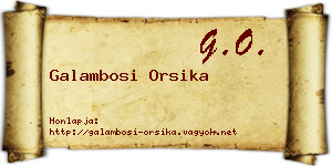 Galambosi Orsika névjegykártya